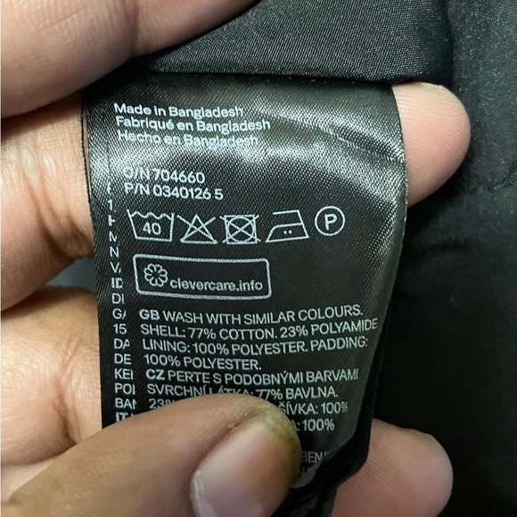 H&M AUTHENTIC BLACK PADED BOMBER JACKET FOR MEN’S & WOMEN’S - Picture 9 of 9